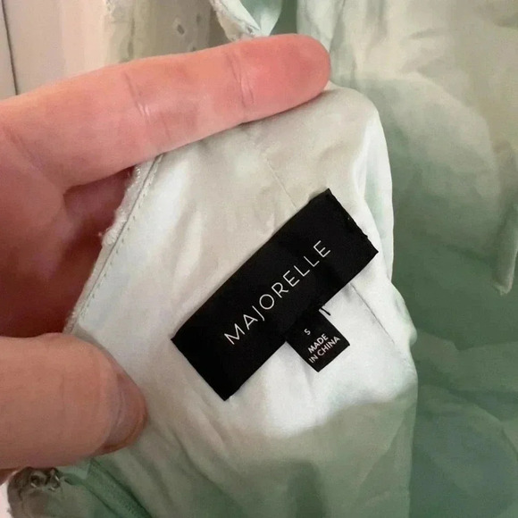 89 Majorelle Esmeralda Seafoam Green Eyelet Dress Size Small - Picture 6 of 7